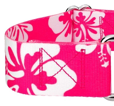 Country Brook Petz 1 1/2 Inch Pink Hawaiian Martingale Dog Collar 7 Country Brook Petz 1 1/2 Inch Pink Hawaiian Martingale Dog Collar - Image 5