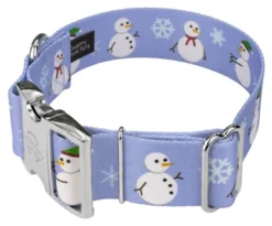 Country Brook Petz 1 1/2 Inch Premium Snowman Dog Collar