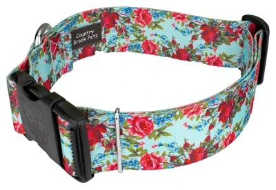 Country Brook Petz 1 1/2 Inch Deluxe Vintage Roses Dog Collar 3 Country Brook Petz 1 1/2 Inch Deluxe Vintage Roses Dog Collar