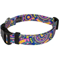 Country Brook Petz Blue Boho Mandala Deluxe Dog Collar And Leash