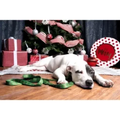 County Brook Petz Premium Dog Collar And Leash - Christmas Collection