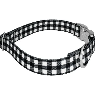Country Brook Petz Premium Black & White Buffalo Plaid Dog Collar 5 Country Brook Petz Premium Black & White Buffalo Plaid Dog Collar - Image 3