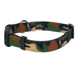 Country Brook Petz Deluxe Woodland Camo Reflective Dog Collar (1 Inch, Large)