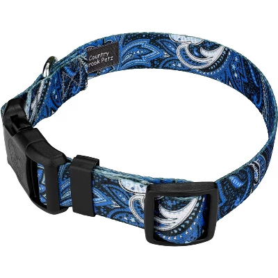 Country Brook Petz Blue Paisley Deluxe Dog Collar And Leash 3 Country Brook Petz Blue Paisley Deluxe Dog Collar And Leash