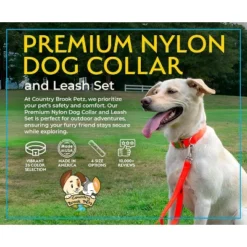 Country Brook Petz Premium Nylon Dog Collar And Leash Set For Small Medium Large Dogs - Vibrant 30+ Color Selection -Pet Shop GUEST 3301171d 0e0b 42d0 a0cb 493ebadb9253