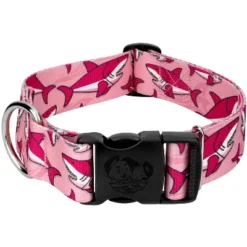 Country Brook Petz 1 1/2 Inch Deluxe Pink Sharks Dog Collar -Pet Shop GUEST 46c1470e 56b7 44f6 85ba f04b06692849