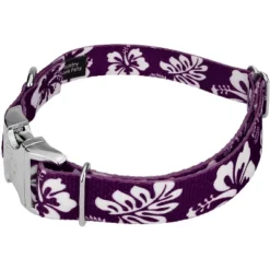 Country Brook Petz Premium Purple Hawaiian Dog Collar