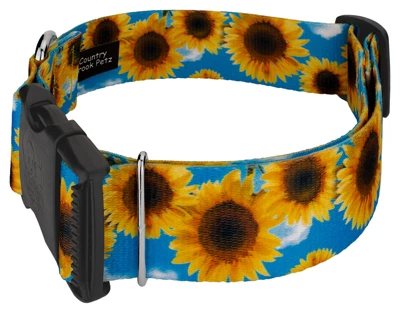 Country Brook Petz 1 1/2 Inch Deluxe Sunflowers Dog Collar 4 Country Brook Petz 1 1/2 Inch Deluxe Sunflowers Dog Collar - Image 2