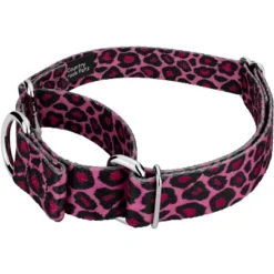 Country Brook Petz - Pink Leopard Martingale Dog Collar