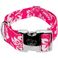 Country Brook Petz 1 1/2 Inch Premium Pink Hawaiian Dog Collar -Pet Shop GUEST 53a71878 4d75 4237 a123 3c13c4bd7b17