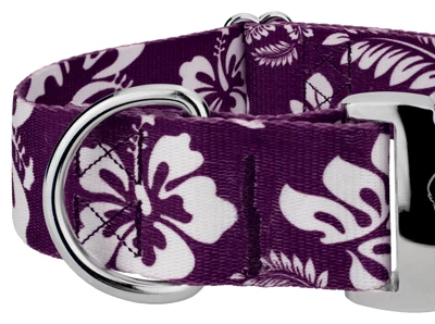 Country Brook Petz 1 1/2 Inch Premium Purple Hawaiian Dog Collar 5 Country Brook Petz 1 1/2 Inch Premium Purple Hawaiian Dog Collar - Image 3