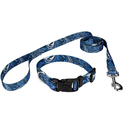 Country Brook Petz Blue Paisley Deluxe Dog Collar And Leash 7 Country Brook Petz Blue Paisley Deluxe Dog Collar And Leash - Image 5