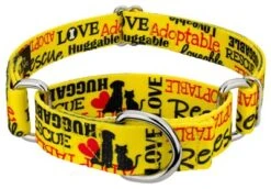 Country Brook Petz Yellow Loveable Rescue Martingale Dog Collar -Pet Shop GUEST 6582f59f fd6c 4af5 9e95 d24c560f96e5