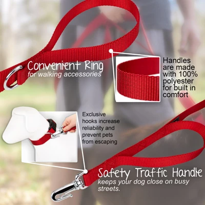 Country Brook Petz Romantic Hearts Deluxe Reflective Dog Leash 4 Country Brook Petz Romantic Hearts Deluxe Reflective Dog Leash - Image 2