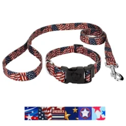 Country Brook Petz Deluxe Collar And Leash - Americana Collection