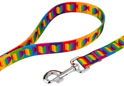 Country Brook Petz® 1 Inch Rainbow Hearts Dog Leash - 6 Foot 3 Country Brook Petz® 1 Inch Rainbow Hearts Dog Leash - 6 Foot