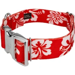 Country Brook Petz 1 1/2 Inch Premium Red Hawaiian Dog Collar -Pet Shop GUEST a9616161 cb20 4af6 9005 6962f9b56783