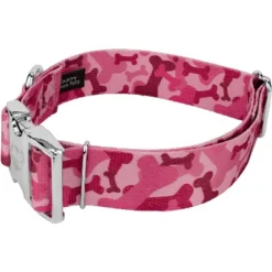 Country Brook Petz 1 1/2 Inch Premium Pink Bone Camo Dog Collar