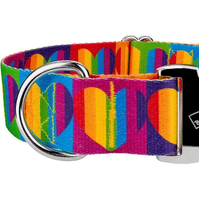 Country Brook Petz 1 1/2 Inch Premium Rainbow Hearts Dog Collar 5 Country Brook Petz 1 1/2 Inch Premium Rainbow Hearts Dog Collar - Image 3