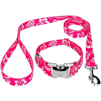 Country Brook Petz Premium Pink Hawaiian Dog Collar And Leash 8 Country Brook Petz Premium Pink Hawaiian Dog Collar And Leash - Image 6