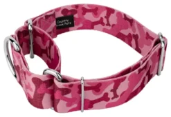 Country Brook Petz 1 1/2 Inch Pink Bone Camo Martingale Dog Collar