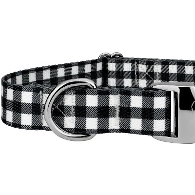 Country Brook Petz Premium Black & White Buffalo Plaid Dog Collar 6 Country Brook Petz Premium Black & White Buffalo Plaid Dog Collar - Image 4
