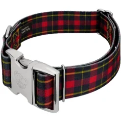Country Brook Petz HossFit Jr Wide Premium Dog Collar - Plaid And Argyle Collection