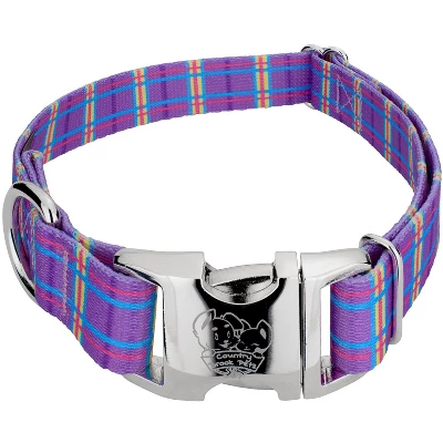 Country Brook Petz Premium Grape Plaid Dog Collar 6 Country Brook Petz Premium Grape Plaid Dog Collar - Image 4