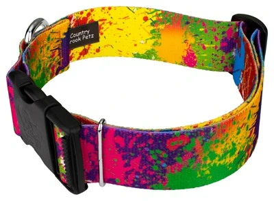 Country Brook Petz 1 1/2 Inch Deluxe Paint Splatter Dog Collar 4 Country Brook Petz 1 1/2 Inch Deluxe Paint Splatter Dog Collar - Image 2
