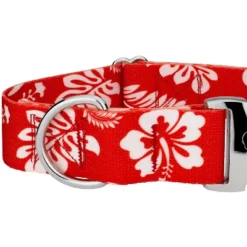 Country Brook Petz 1 1/2 Inch Premium Red Hawaiian Dog Collar -Pet Shop GUEST e73691b6 371a 4f7a 8e17 af7a5e1fc132