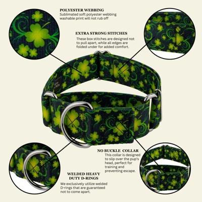 Country Brook Petz HossFit Jr Wide Martingale Dog Collar - Irish Pride 7 Country Brook Petz HossFit Jr Wide Martingale Dog Collar - Irish Pride - Image 5