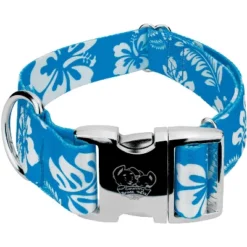 Country Brook Petz 1 1/2 Inch Premium Blue Hawaiian Dog Collar -Pet Shop GUEST f1554243 d5d7 4c11 a97e 76c8905685e6