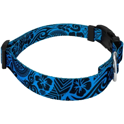 Country Brook Petz Deluxe Blue Polynesian Dog Collar And Leash 4 Country Brook Petz Deluxe Blue Polynesian Dog Collar And Leash - Image 2
