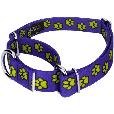 Country Brook Petz Blue Busy Paws Martingale Dog Collar And Leash Limited Edition 3 Country Brook Petz Blue Busy Paws Martingale Dog Collar And Leash Limited Edition