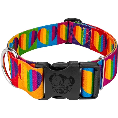 Country Brook Petz 1 1/2 Inch Deluxe Rainbow Hearts Dog Collar 8 Country Brook Petz 1 1/2 Inch Deluxe Rainbow Hearts Dog Collar - Image 6
